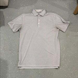 Holderness & Bourne Men's Striped Polo Shirt - Gray and White